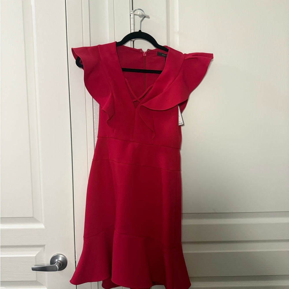 BCBG Sangria Dress with Ruffle Sleeves
